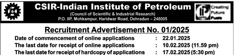 CSIR IIP JSA Stenographer Online Form 2025